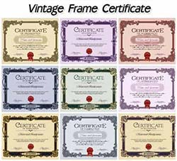 25套矢量的荣誉证书模板(极品)：Gift voucher color royal blue and royal gre